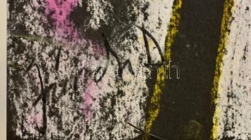 Jándi jelzéssel: Ölelkező bohócok. Pasztell, papír, 42×35 cm