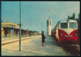 cca 1960 Budapest, Úttörő vasút, 6 db fotó + 3 db képeslap, 6x9 cm és 18x25 cm között