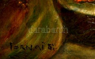 Tornai jelzéssel: Az uralkodó. Olaj, fatábla, sérült, 67×49 cm