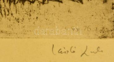 László Gyula (1910-1998): Kopár fa. Rézkarc, papír, jelzett, üvegezett keretben,  29×27 cm