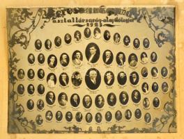 1923 Szeressük egymást asztaltársaság alapító tagjainak tablóképe kartonon. Fotó méret 23x17 cm