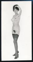 cca 1969 Vetkőzőszám, szolidan erotikus fényképek, 4 db vintage fotó, 15x8 cm / 4 erotic photos