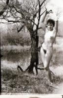 cca 1975 Kilenc modell egy-egy felvétele, 9 db szolidan erotikus negatív, 36x24 mm