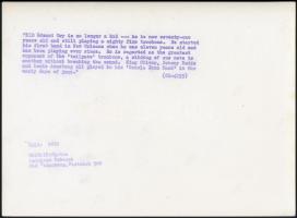 id Edward Ory és a King Olivers Creole Jazz Band 2 db feliratozott sajtófotó / 2 press photos 18x24 ...