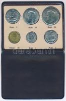 Irán 1972. 50d-20R (6xklf) forgalmi sor eredeti tokban T:1,1- patina Iran 1972. 50 Dinars - 20 Rials (6xdiff) coin set in original case C:UNC,AU patina