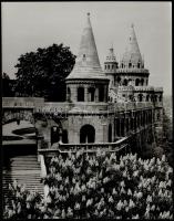 cca 1970 Budapest, A Halászbástya és környéke 4 db igényes, nagyméretű fotó 30x24 cm
