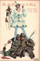 1918 Karneval. K.u.K. I. Armeekommando / WWI K.u.K. military propaganda. s: Hermann Molzer (EK)