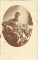 Man with acoustic guitar. photo