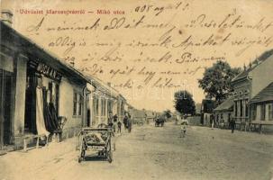 Marosújvár, Ocna Mures; Mikó utca, Moga A.N. üzlete. W.L. 1596. / street view with shop (Rb)