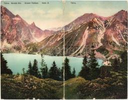 Tátra, Halas-tó, panorámalap. Feitzinger Ede No. 825 / Morskie Oko / Grosser Fischsee / lake, panoramacard