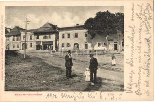 Szepesszombat, Spisská Sobota; Fő tér, Hensch Ede fia üzlete és saját kiadása / main square, shop