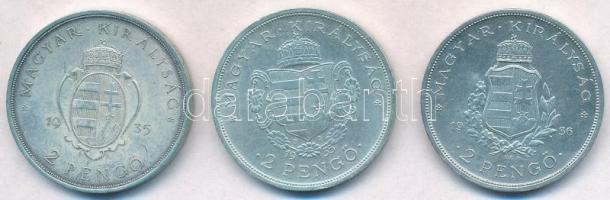 1935. 2P Ag "Pázmány" + 2P Ag "Rákóczi" + 1936. 2P Ag "Liszt Ferenc" T...