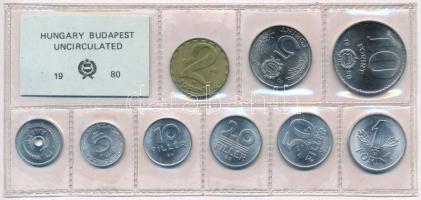 1980. 2f-10Ft (9xklf) érmés forgalmi sor fóliatokban T:1 Adamo FO13