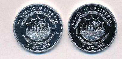 Libéria 2009-2011. 5$ Cu (2xklf) "Nagy Hadvezérek - Bonaparte Napóleon, Nagy Frigyes" mult...