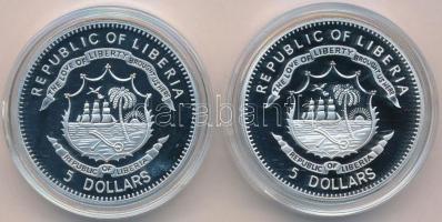 Libéria 2010-2011. 5$ Cu (2xklf) "Nagy Hadvezérek - Nagy Péter, Mihail Kutuzov" multicolor...