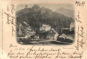 1897 (Vorläufer!) Celje, Cilli; Ruine Obercilli / castle ruins