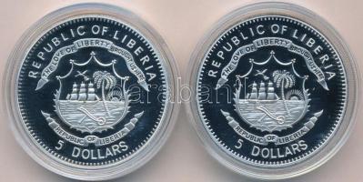 Libéria 2009-2011. 5$ Cu (2xklf) "Nagy Hadvezérek - Nelson admirális, V. Henrik" multicolo...