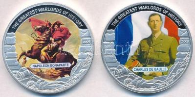 Libéria 2009. 5$ Cu (2xklf) "Nagy Hadvezérek - Bonaparte Napóleon, Charles de Gaulle" multicolor, tanúsítvánnyal T:PP Liberia 2009. 5 Dollars Cu (2xdiff) "The Greatest Warlords of History - Napoleon Bonaparte, Charles de Gaulle" multicolor, with certificate C:PP