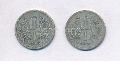 Ausztria 1893-1895. 1K Ag "Ferenc József" (2xklf) T:2-,3
Austria 1893-1895. 1 Corona Ag &...