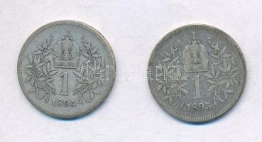 Ausztria 1894-1895. 1K Ag "Ferenc József" (2xklf) T:2-,3
Austria 1894-1895. 1 Corona Ag &...