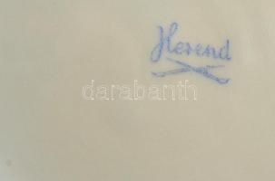 Herendi virág mintás váza, kézzel festett, hibátlan, jelzett, m:20 cm