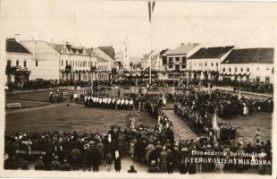 1940 Gyergyószentmiklós, Gheorgheni; bevonulás, Országzászló avatás / entry of the Hungarian troops, Hungarian Flag inauguration. So. Stpl Foto Ambrus