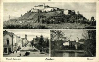 Munkács, Mukacevo, Mukacheve; vár, kolostor, Kossuth Lajos utca / castle, cloister, street (fa)