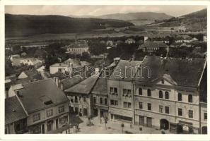 Rozsnyó, Roznava; tér, Szlovák általános hitelbank fiókja, Deutsch és Schiffer üzlete / square, credit bank, shops