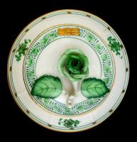 Herendi Indiai kosár mintás bonbonier, kézzel festett, jelzett, hibátlan, m:9 cm