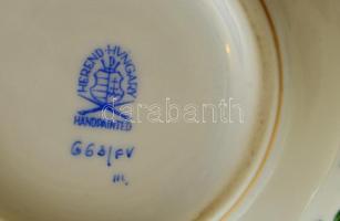 Herendi Indiai kosár mintás bonbonier, kézzel festett, jelzett, hibátlan, m:9 cm