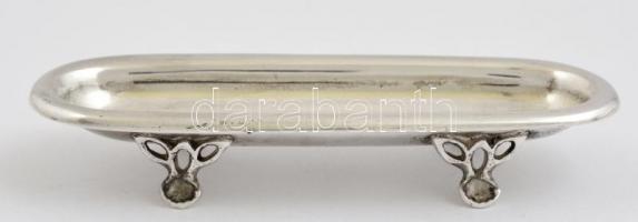 Ezüst(Ag) koronás, monogramos fogpiszkálótartó pár, jelzett, 10x3,5 cm, nettó: 62,7 g