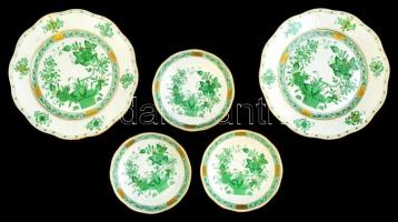 Herendi Indiai kosár mintás mokkás csésze és alj ( 3 db), süteményes tányér ( 2db), kézzel festett, ...