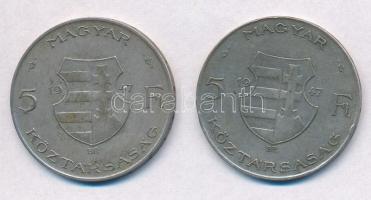 1947. 5Ft Ag "Kossuth" (2x) T:2-,3 ph