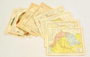 cca 1890 8 db történelmi Magyaroszágot ábrázoló különféle térkép. Pl a filoxéra terjedése és más Pallas térképek 30x25 cm