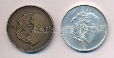 Lapis András (1942-) 1984. "A magyar pénzverés kezdete" Ag és Br emlékérem pár (35,83g/0.8...