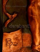 Jelzett (Bracia Henneberg) réz falikép, keretben, 36×20 cm