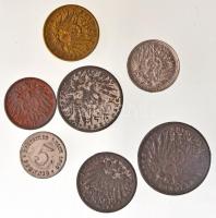 Német Birodalom 1910. 2pf-20M (7xklf) fém minipénz sor T:2,2- German Empire 1910. 2 Pfennig - 20 Mark (7xdiff) metal miniature coin set C:XF,VF