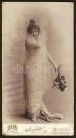 cca 1900 Küry Klára operettprimadonna keményhátú fotó / Photo 21x11cm