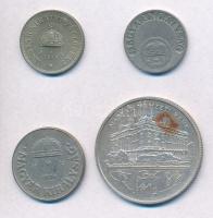 1915KB 10f alpakka + 1926. 10f Cu-Ni + 1938. 50f Cu-Ni + 1993. 200Ft Ag "MNB" T:2,2- szenn...