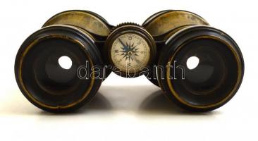 cca 1914-1918 Katonai? távcső beépített iránytűvel, jó állapotban