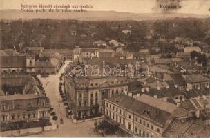 Kolozsvár, Cluj; Belváros északi része, Takarékpénztár, Weisz József üzlete. Stief Jenő és társa kiadása / downtown, street view, shops, savings bank