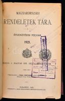 cca 1880-1930 Rendeletek tára. Jogszabálygyűjtemények. Összesen 14 kötet, 14 év. Korabeli aranyozott...