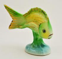 Hollóházi hal, kézzel festett, jelzett, hibátlan, m:7,5 cm