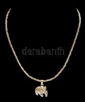 Ezüst(Ag) sodort nyaklánc, pandamaci függővel, jelzett, h: 40 cm, 2x2,5 cm, nettó: 16,9 g