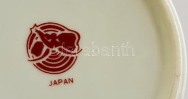 Jelzett japán dobozka, kézzel festett, jelzett, hibátlan, d:9,5 cm