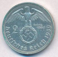 Német Harmadik Birodalom 1939A 2M Ag "Hindenburg" T:1- 
German Third Reich 1939A 2 Mark A...