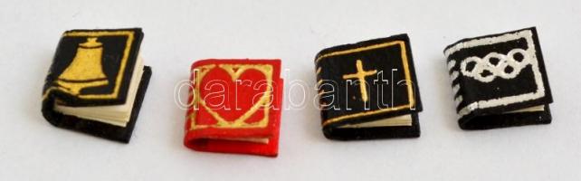 4 db mikrokönyv: Miatyánk, olimpia, szerelem témákban, díszdobozban, 0,5×0,5 mm