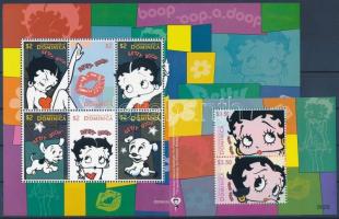 Betty Boop, cartoon minisheet + block, Betty Boop, rajzfilm kisív + blokk
