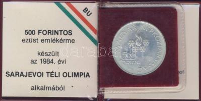 1984. 500Ft Ag "Téli olimpia-Sarajevo" T:BU Eredeti tokban, tanúsítvánnyal! Csak 8000db!