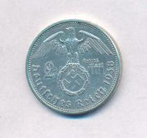 Német Harmadik Birodalom 1938A 2M Ag "Hindenburg" T:1- 
German Third Reich 1938A 2 Mark A...